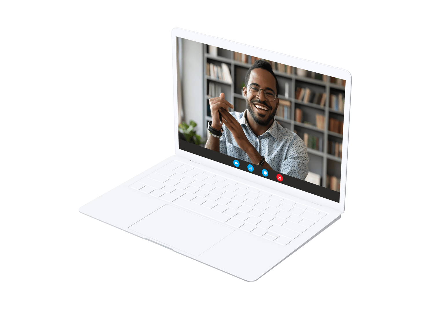 Laptop with a video call
